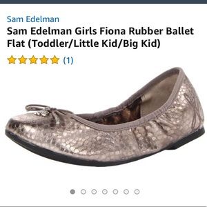 Sam Edelman Girl’s Fiona Ballet Flat, Pewter Sz 4M